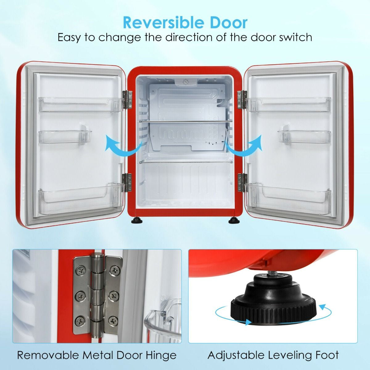 68L Compact Refrigerator with LED Light and Adjustable Thermostat