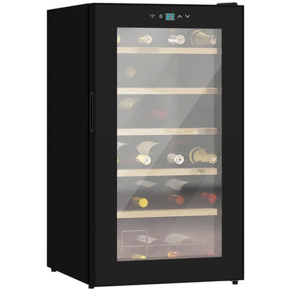 HOMCOM 24 Bottles Freestanding Wine Fridge with Glass Door Wine Cooler Fridge