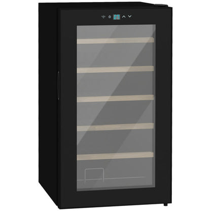 HOMCOM 24 Bottles Freestanding Wine Fridge with Glass Door Wine Cooler Fridge