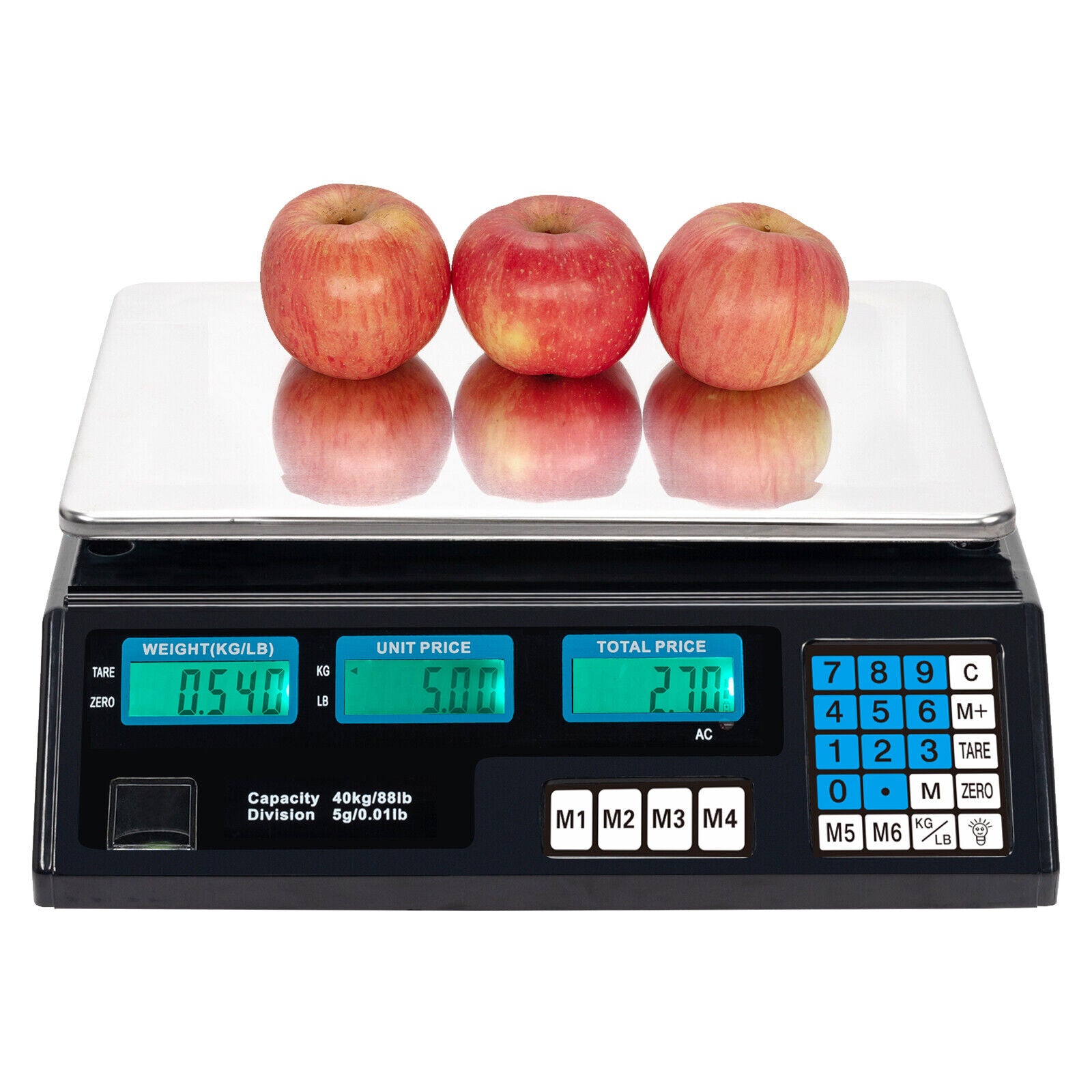 Digital Electronic Price 40Kg/5G Fruit Veg Retail Weigh & Price Scale UK Plug